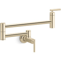 Kohler 5.2 GPM Wall Mounted Single Hole Pot Filler - Vibrant French Gold Kohler 5.2 GPM Wall Mounted Single Hole Pot Filler - Vibrant French Gold