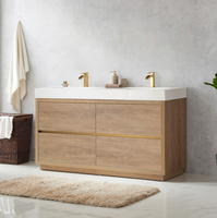 Huesca 60" Double Sink  Bathroom Vanity Wood Color