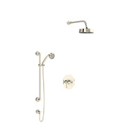 Rohl Deco Pressure Balanced, Thermostatic Shower System with Shower Head, Hand Shower, Hose, and Valve Trim - Polished Nickel Rohl Deco Pressure Balanced, Thermostatic Shower System with Shower Head, Hand Shower, Hose, and Valve Trim - Polished Nickel