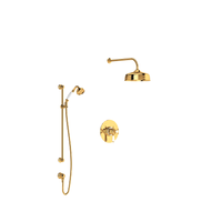 Rohl Edwardian Thermostatic Shower System with Shower Head, Hand Shower, and Hose - English Gold Rohl Edwardian Thermostatic Shower System with Shower Head, Hand Shower, and Hose - English Gold