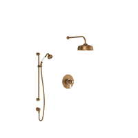 Rohl Edwardian Thermostatic Shower System with Shower Head, Hand Shower, and Hose - English Bronze Rohl Edwardian Thermostatic Shower System with Shower Head, Hand Shower, and Hose - English Bronze