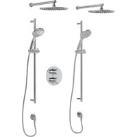 Rohl Tenerife Thermostatic Shower System with Shower Head, Hand Shower, Slide Bar, Shower Arm and Valve Trim - Polished Chrome Rohl Tenerife Thermostatic Shower System with Shower Head, Hand Shower, Slide Bar, Shower Arm and Valve Trim - Polished Chrome