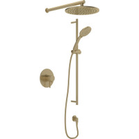 Rohl Tenerife Thermostatic Shower System with Shower Head, Hand Shower, Slide Bar, Shower Arm and Valve Antique Gold Black