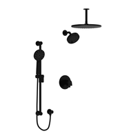 Riobel Ode Thermostatic Shower System with Shower Head and Hand Shower - Black Riobel Ode Thermostatic Shower System with Shower Head and Hand Shower - Black