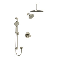 Riobel Ode Thermostatic Shower System with Shower Head and Hand Shower - Brushed Nickel