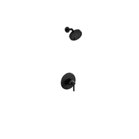 Riobel Momenti Pressure Balanced Shower System with Shower Head, Shower Arm, and Valve Trim - Black