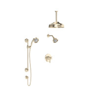 Rohl Viaggio Thermostatic Shower System with Shower Head and Hand Shower - Satin Nickel Rohl Viaggio Thermostatic Shower System with Shower Head and Hand Shower - Satin Nickel