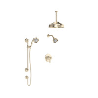 Rohl Acqui Pressure Balanced, Thermostatic Shower System with Shower Head, Hand Shower, and Valve Trim - Satin Nickel Rohl Acqui Pressure Balanced, Thermostatic Shower System with Shower Head, Hand Shower, and Valve Trim - Satin Nickel