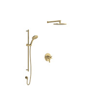 Rohl Wellsford Pressure Balanced, Thermostatic Shower System with Shower Head, Hand Shower, and Valve Trim Antique Gold Rohl Wellsford Pressure Balanced, Thermostatic Shower System with Shower Head, Hand Shower, and Valve Trim Antique Gold