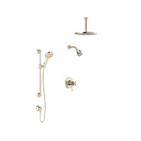 Rohl Palladian Pressure Balanced, Thermostatic Shower System with Shower Head, Hand Shower, and Valve Trim - Satin Nickel Rohl Palladian Pressure Balanced, Thermostatic Shower System with Shower Head, Hand Shower, and Valve Trim - Satin Nickel