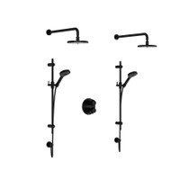 Rohl Lombardia Thermostatic Shower System with Shower Head and Hand Shower - Matte Black Rohl Lombardia Thermostatic Shower System with Shower Head and Hand Shower - Matte Black