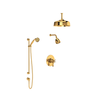 Rohl Georgian Era Thermostatic Shower System with Shower Head, Hand Shower, and Hose - English Gold Rohl Georgian Era Thermostatic Shower System with Shower Head, Hand Shower, and Hose - English Gold