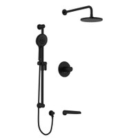Riobel Parabola Thermostatic Shower System with Shower Head, Hand Shower, Slide Bar, and Hose Black Riobel Parabola Thermostatic Shower System with Shower Head, Hand Shower, Slide Bar, and Hose Black