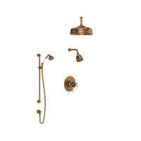 Rohl Edwardian Thermostatic Shower System with Shower Head, Hand Shower and Hose English Bronze Rohl Edwardian Thermostatic Shower System with Shower Head, Hand Shower and Hose English Bronze