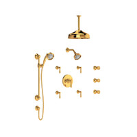 Rohl Acqui Thermostatic Shower System with Shower Head, Hand Shower, and Bodysprays - Italian Brass Rohl Acqui Thermostatic Shower System with Shower Head, Hand Shower, and Bodysprays - Italian Brass