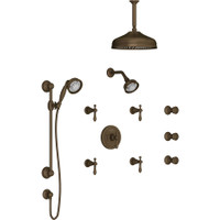 Rohl Arcana Thermostatic Shower System with Head and Hand Shower Tuscan Brass Rohl Arcana Thermostatic Shower System with Head and Hand Shower Tuscan Brass