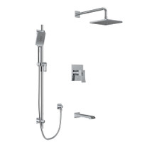 Riobel Zendo Thermostatic Shower System with Shower Head and Hand Shower Chrome