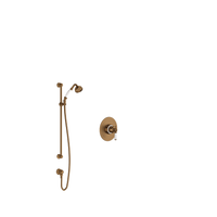 Rohl Edwardian Pressure Balanced Shower System with Hand Shower, Hose, and Valve Trim - English Bronze Rohl Edwardian Pressure Balanced Shower System with Hand Shower, Hose, and Valve Trim - English Bronze