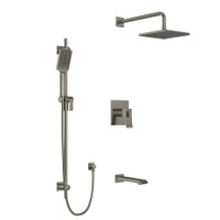 Riobel Zendo Thermostatic Shower System with Head and Hand Shower Brushed Nickel