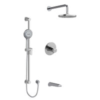 Riobel Parabola Thermostatic Shower System with Shower Head, Hand Shower, Slide Bar, and Hose -Chrome Riobel Parabola Thermostatic Shower System with Shower Head, Hand Shower, Slide Bar, and Hose -Chrome