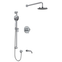 Riobel Edge Thermostatic Shower System with Shower Head and Hand Shower - Chrome Riobel Edge Thermostatic Shower System with Shower Head and Hand Shower - Chrome