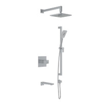 Riobel Reflet Thermostatic Shower System with Shower Head, Hand Shower, and Hos Chrome Riobel Reflet Thermostatic Shower System with Shower Head, Hand Shower, and Hos Chrome