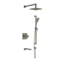 Riobel Reflet Thermostatic Shower System with Shower Head, Hand Shower, and Hos Brushed Nickel Riobel Reflet Thermostatic Shower System with Shower Head, Hand Shower, and Hos Brushed Nickel