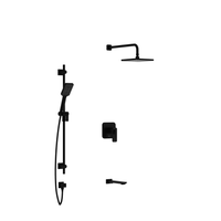 Riobel Equinox Thermostatic Shower System with Shower Head and Hand Shower  Black Riobel Equinox Thermostatic Shower System with Shower Head and Hand Shower  Black