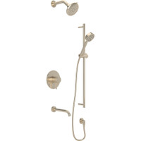 Rohl Tenerife Thermostatic Shower System with Shower Head, Hand Shower, Slide Bar, Shower Arm and Valve Trim  - Satin Nickel Rohl Tenerife Thermostatic Shower System with Shower Head, Hand Shower, Slide Bar, Shower Arm and Valve Trim  - Satin Nickel