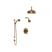 Rohl Georgian Era Thermostatic Shower System with Shower Head, Hand Shower, and Hose- English Bronze