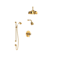 Rohl Edwardian Thermostatic Shower System with Shower Head, Hand Shower, and Hose -English Gold Rohl Edwardian Thermostatic Shower System with Shower Head, Hand Shower, and Hose -English Gold