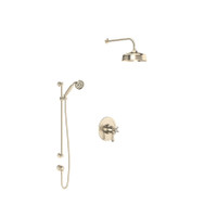 Rohl Georgian Era Thermostatic Shower System with Shower Head, Hand Shower, and Hose -Satin Nickel Rohl Georgian Era Thermostatic Shower System with Shower Head, Hand Shower, and Hose -Satin Nickel