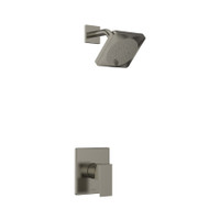 Riobel Kubik Pressure Balanced Shower System with Shower Head, Shower Arm, and Valve Trim Brushed Nickel Riobel Kubik Pressure Balanced Shower System with Shower Head, Shower Arm, and Valve Trim Brushed Nickel