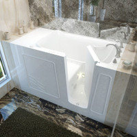 MediTub 60" Fiberglass Air / Whirlpool Walk In Tub for Alcove Installations with Right Drain, Drain Assembly, and Overflow - White MediTub 60" Fiberglass Air / Whirlpool Walk In Tub for Alcove Installations with Right Drain, Drain Assembly, and Overflow - White