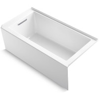 Kohler Underscore 60" X 30" Alcove Soaking Bathtub with Integral Apron, Integral Flange, and Left-Hand Drain White