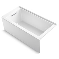 Kohler Underscore 60" Soaking Bathtub for Three Wall Alcove Installation with Left Hand Drain- White Kohler Underscore 60" Soaking Bathtub for Three Wall Alcove Installation with Left Hand Drain- White