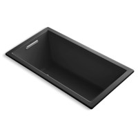 Kohler Underscore Collection 60" Drop In or Undermount Soaking Bath Tub with Slotted Overflow -Black Black Kohler Underscore Collection 60" Drop In or Undermount Soaking Bath Tub with Slotted Overflow -Black Black