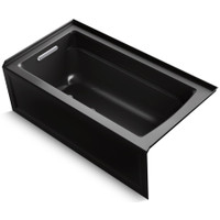 Kohler Archer Collection 60" Three Wall Alcove Soaker Bath Tub with Armrests, Lumbar Support and Left Drain - Black Kohler Archer Collection 60" Three Wall Alcove Soaker Bath Tub with Armrests, Lumbar Support and Left Drain - Black