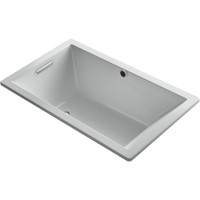 Kohler Underscore Rectangle 60" Drop In or Undermount Acrylic Soaking Tub with Reversible Drain - Ice Grey Kohler Underscore Rectangle 60" Drop In or Undermount Acrylic Soaking Tub with Reversible Drain - Ice Grey