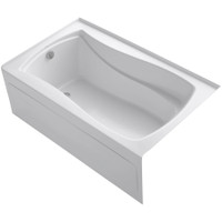 Kohler Mariposa Collection 60" Three Wall Alcove Soaking Bath Tub with Left Hand Drain, Apron, Tile Flange and Textured Bottom - White Kohler Mariposa Collection 60" Three Wall Alcove Soaking Bath Tub with Left Hand Drain, Apron, Tile Flange and Textured Bottom - White