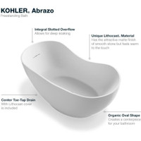 Kohler Abrazo 66" Free Standing Resin Soaking Tub with Center Drain, Drain Assembly and Overflow - White Kohler Abrazo 66" Free Standing Resin Soaking Tub with Center Drain, Drain Assembly and Overflow - White