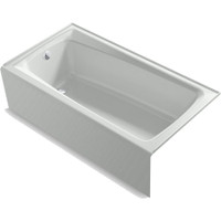 Kohler Irvine 60" x 32" Cast Iron Alcove Bath with Integral Apron and Left Drain- Ice Grey Kohler Irvine 60" x 32" Cast Iron Alcove Bath with Integral Apron and Left Drain- Ice Grey