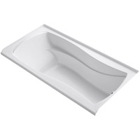 Kohler Mariposa Collection 72" Three Wall Alcove Soaking Bath Tub with Right Hand Drain and Integral Tile Flange - White Kohler Mariposa Collection 72" Three Wall Alcove Soaking Bath Tub with Right Hand Drain and Integral Tile Flange - White