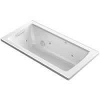 Kohler Archer 60" Drop-In Jetted Whirlpool Bath Tub - Reversible Drain - White Kohler Archer 60" Drop-In Jetted Whirlpool Bath Tub - Reversible Drain - White