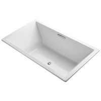 Kohler Underscore Rectangle 72" Drop In Acrylic Air Tub with Center Drain and Overflow  - White Kohler Underscore Rectangle 72" Drop In Acrylic Air Tub with Center Drain and Overflow  - White