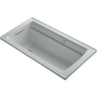 Kohler Archer 60" Drop In Acrylic Air Tub with Reversible Drain and Overflow - Comfort Depth Design - Ice Grey Kohler Archer 60" Drop In Acrylic Air Tub with Reversible Drain and Overflow - Comfort Depth Design - Ice Grey