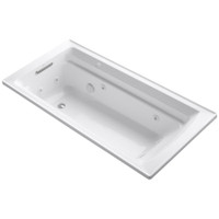 Kohler Archer Collection 72" Drop In Jetted Whirlpool Bath Tub with Reversible Drain - White Kohler Archer Collection 72" Drop In Jetted Whirlpool Bath Tub with Reversible Drain - White