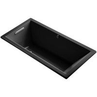 Kohler Underscore 60" Soaking Tub with Reversible Drain and Bask Heating Technology - Black Black Kohler Underscore 60" Soaking Tub with Reversible Drain and Bask Heating Technology - Black Black
