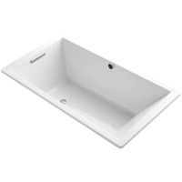 Kohler Underscore Rectangle 66" Drop In Acrylic Air Tub with Reversible Drain and Overflow - White Kohler Underscore Rectangle 66" Drop In Acrylic Air Tub with Reversible Drain and Overflow - White