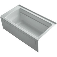 Kohler Archer 60" Three Wall Alcove Acrylic Air Tub with Right Drain and Overflow - Comfort Depth Design - Ice Grey Kohler Archer 60" Three Wall Alcove Acrylic Air Tub with Right Drain and Overflow - Comfort Depth Design - Ice Grey